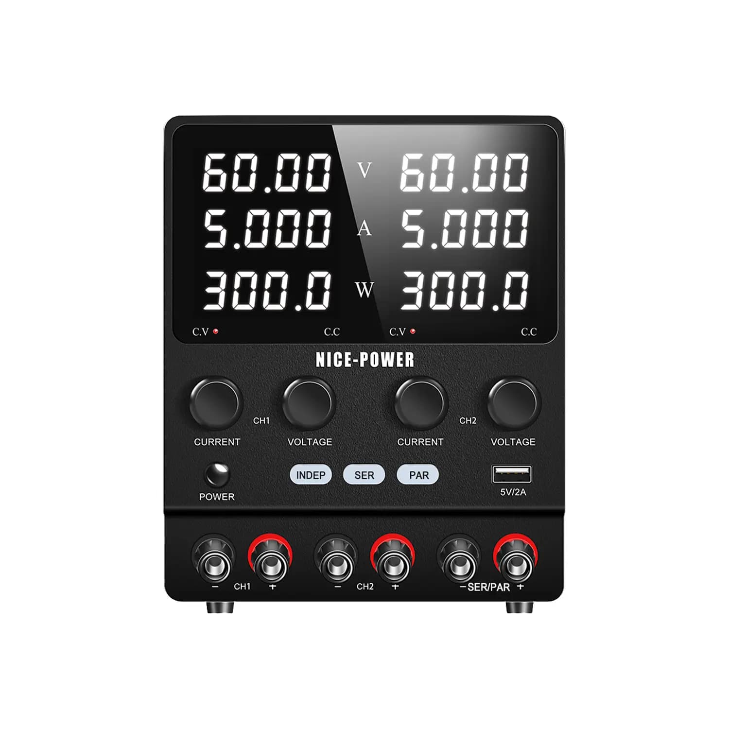 منبع تغذیه دوبل 60 ولت 5 آمپر مدل Nice-Power SPS605-2KD — تصویر ۴