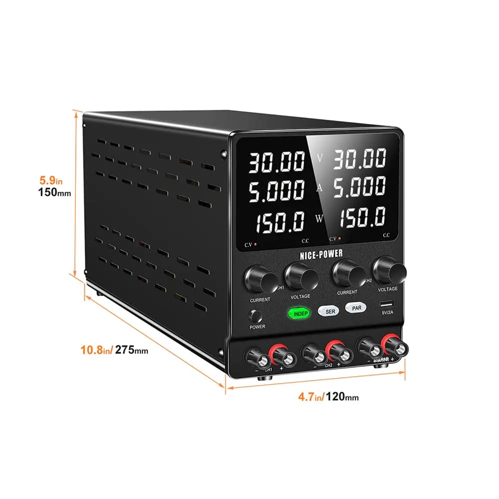 منبع تغذیه دوبل 60 ولت 5 آمپر مدل Nice-Power SPS605-2KD — تصویر ۵