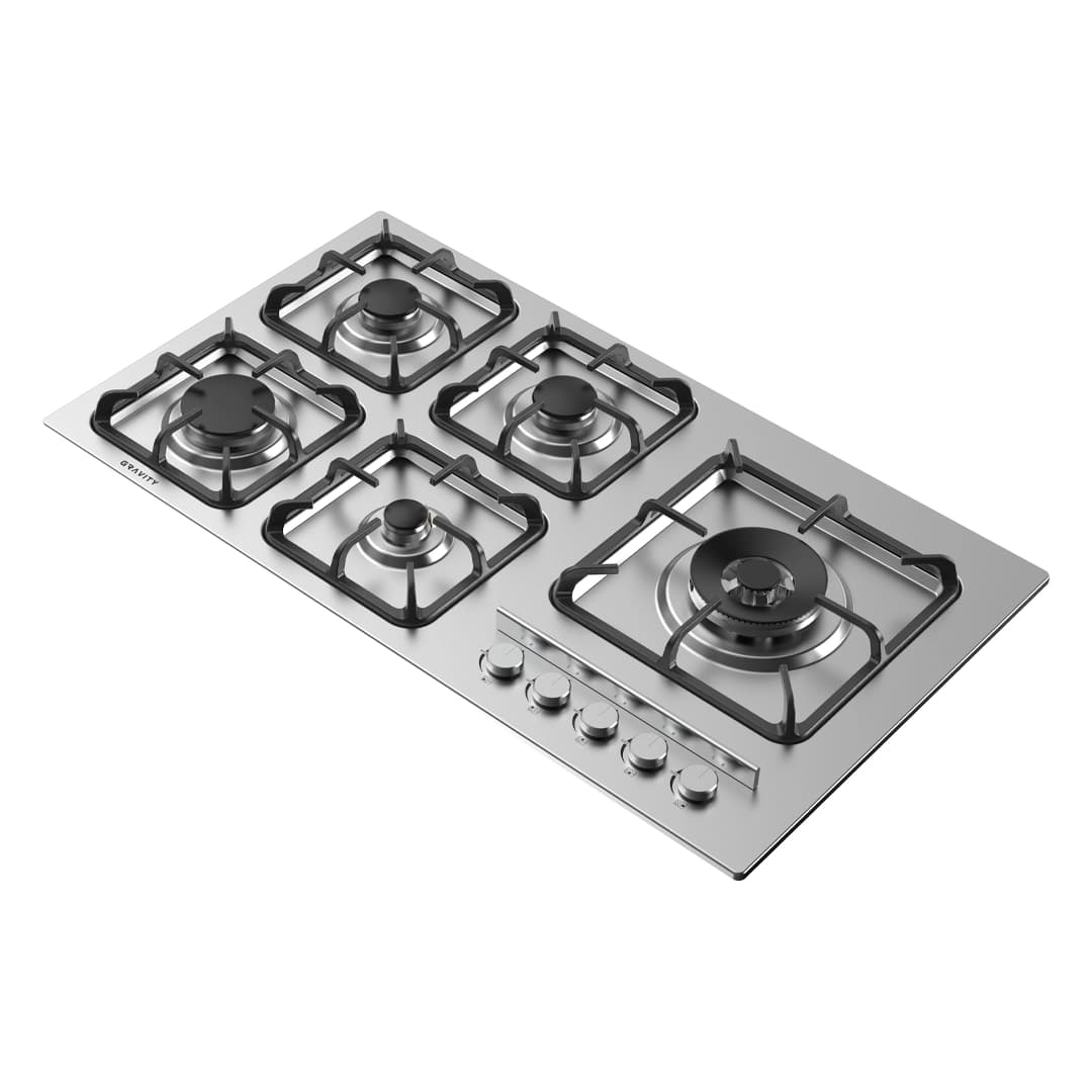 اجاق گاز 5 شعله صفحه ای استیل گرویتی مدل G942