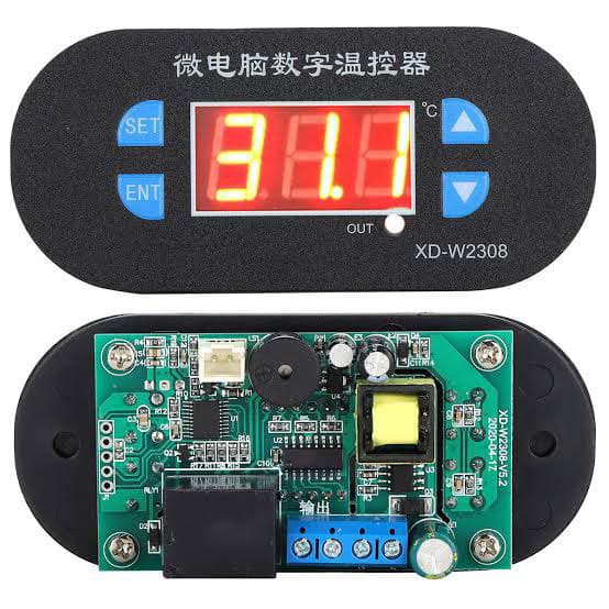 ترموستات پنلی XD-W2308 220V AC سگمنت قرمز