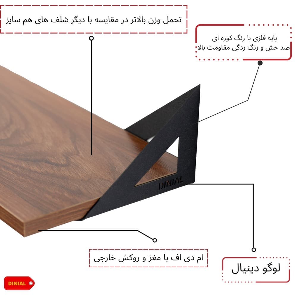 شلف دیواری مدل مثلثی — تصویر ۸
