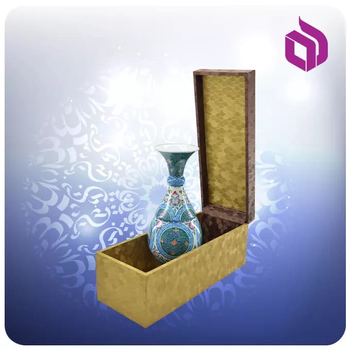 گلدان صراحی مینا 25 سانت با جعبه MDF گالینگور — تصویر ۲