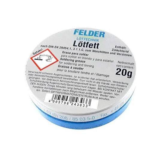 روغن لحیم LOTFETT FELDER کوچک 25 گرمی طوسی (قوطی پلاستیکی)