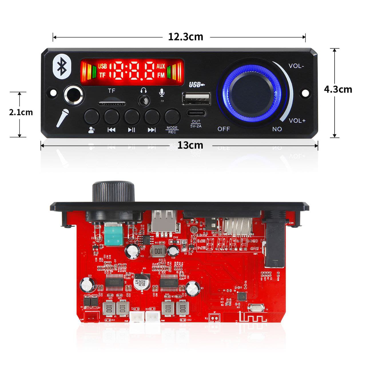 پخش MP3 PLAYER پنلی بلوتوثی با آمپلی فایر 2X80W مدل JX-X1‏ — تصویر ۱۱