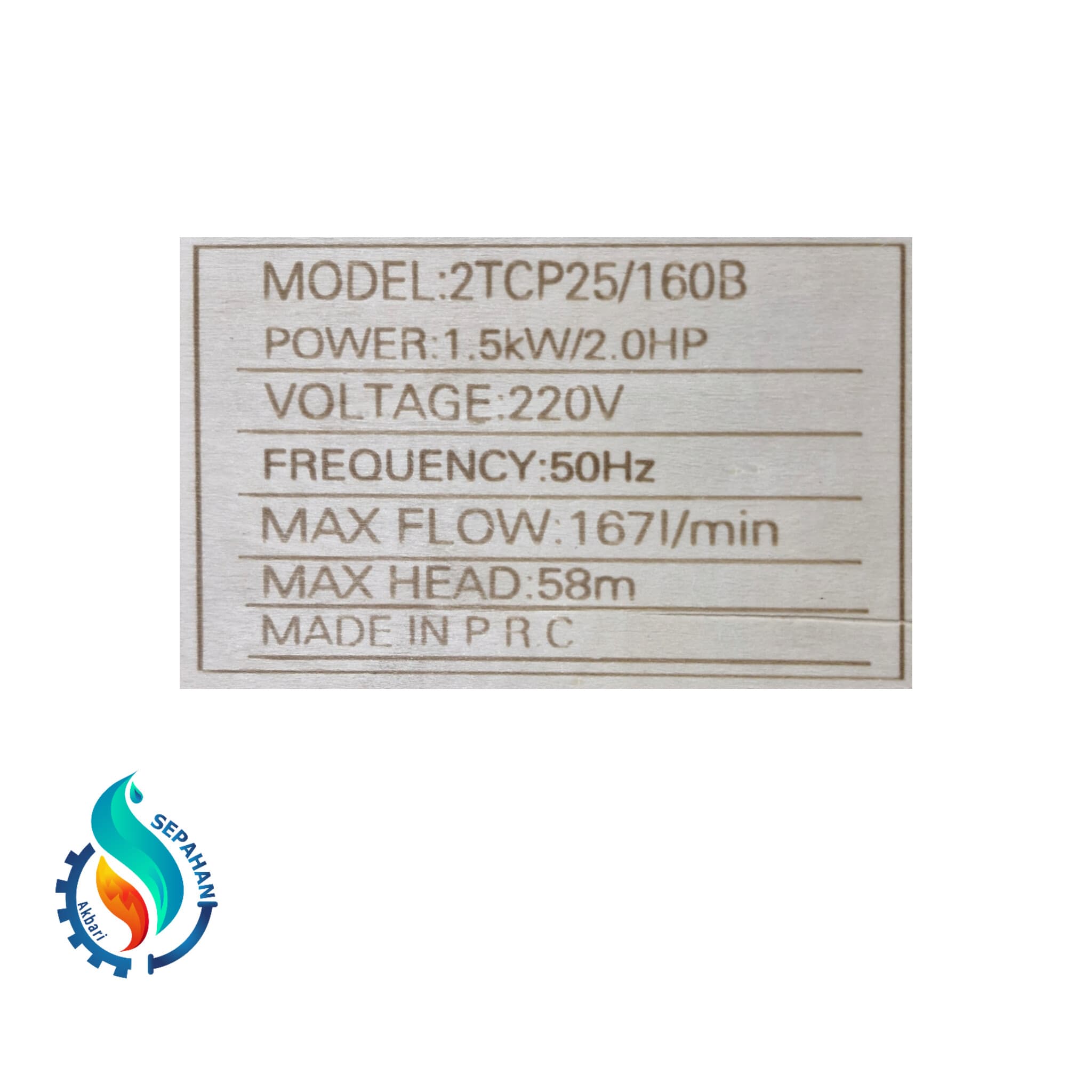 پمپ دو اسب دو پروانه تایفو 2TCP25_160B — تصویر ۲