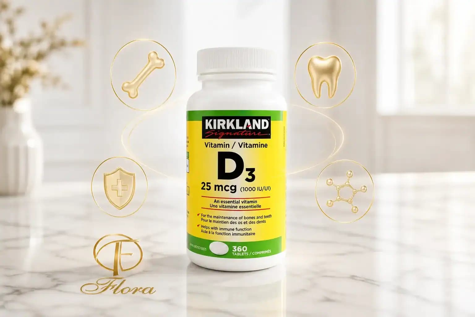 قرص ویتامین D3 کرکلند 360 عددی (25mcg – 1000IU) — تصویر ۶