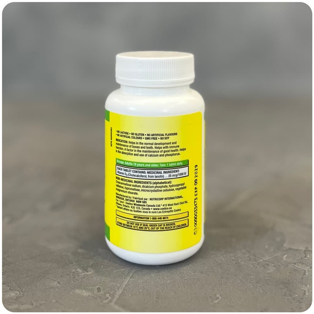 قرص ویتامین D3 کرکلند 360 عددی (25mcg – 1000IU) — تصویر ۲