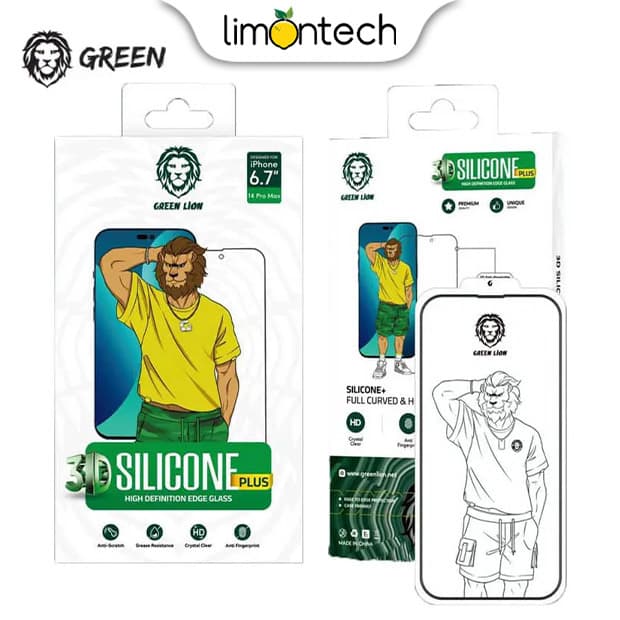گلس سیلیکون پلاس گرین Green Silicone Plus glass مناسب برای آیفون 14Pro