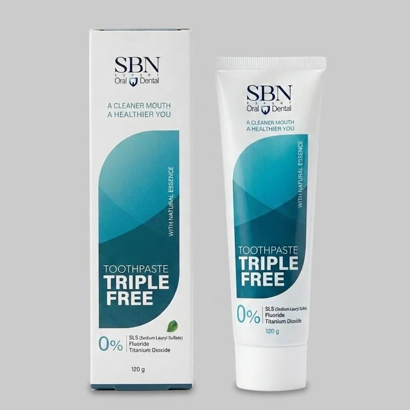 خمیردندان اس بی ان مدل Triple Free گیاهی مناسب برای انواع دندان‌ها حجم ۱۲۰ میلی لیتر — تصویر ۲