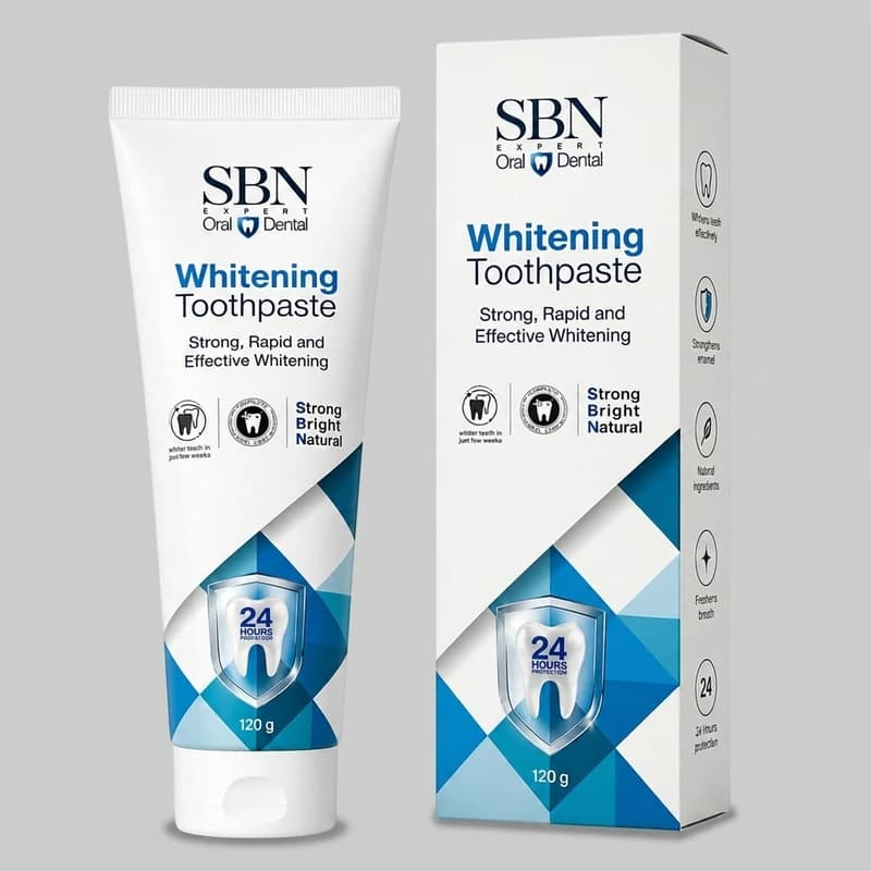 خمیر دندان سفید کننده اس بی ان مدل Whitening با طعم نعنا مناسب برای تمام دندان‌ها وزن ۱۲۰ گرم — تصویر ۲