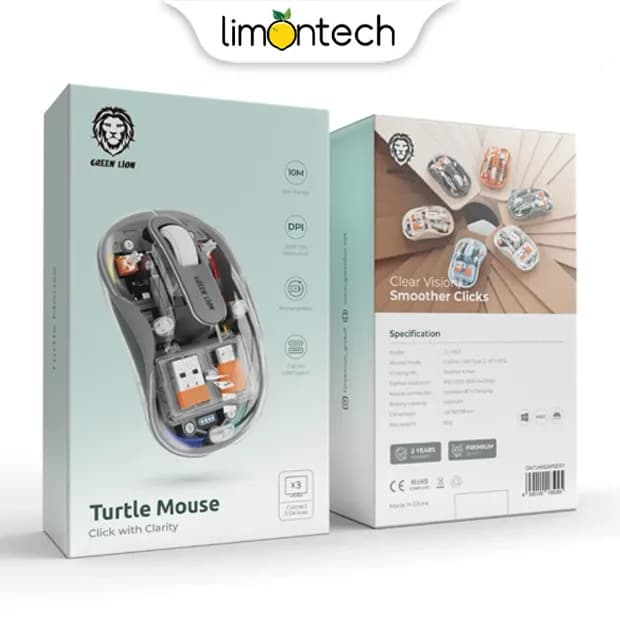 موس شفاف گرین لاین مدل Green Lion Turtle Mouse — تصویر ۴