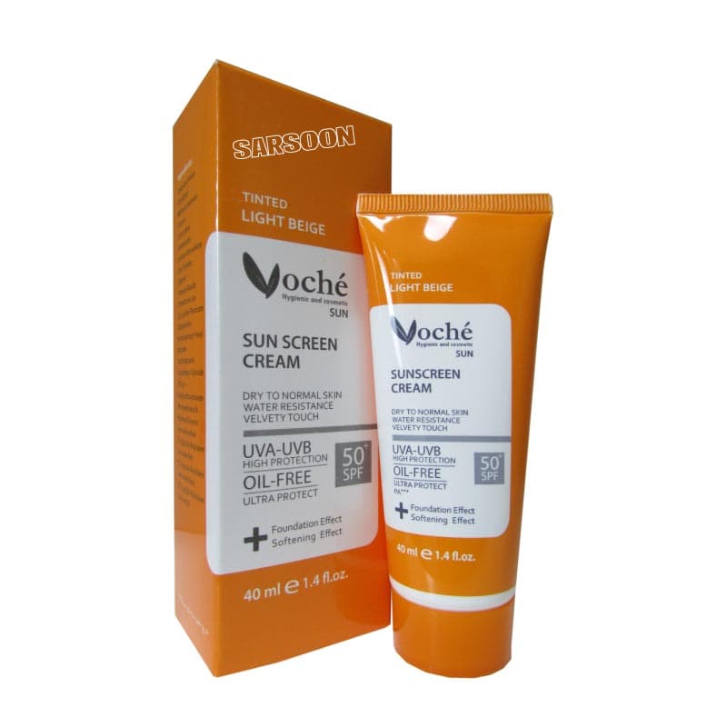 کرم ضد آفتاب وچه مناسب پوست خشک و معمولی بژ طبیعی Voche Sun Screen Cream For Dry To Normal Skin — تصویر ۴