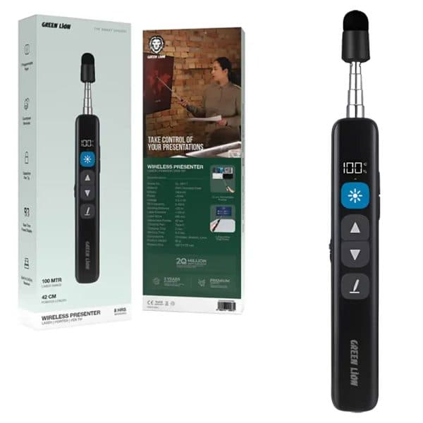 دستگاه پرزنتر لیزری بیسیم گرین لاین مدل Green Lion Wireless Presenter With Retractable Pointer — تصویر ۲