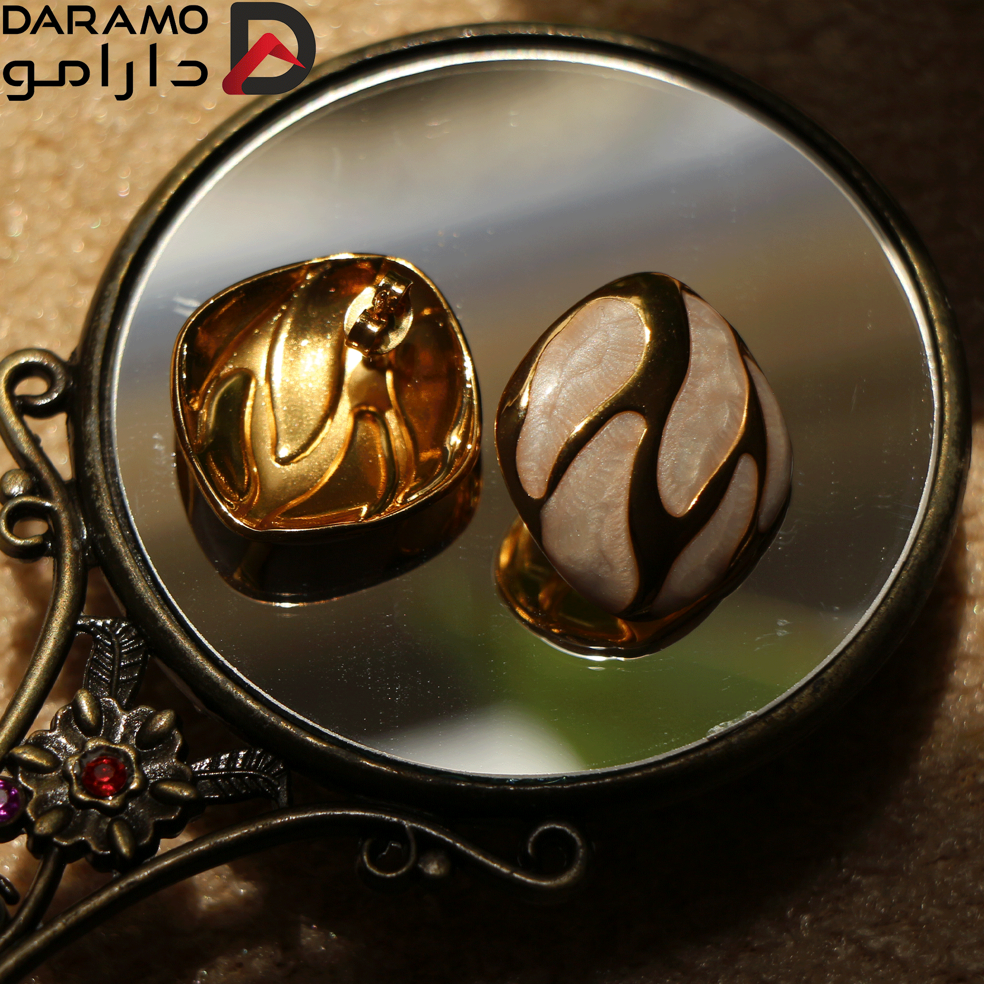 💎 گوشواره استیل طلایی مدل آریسا — تصویر ۳