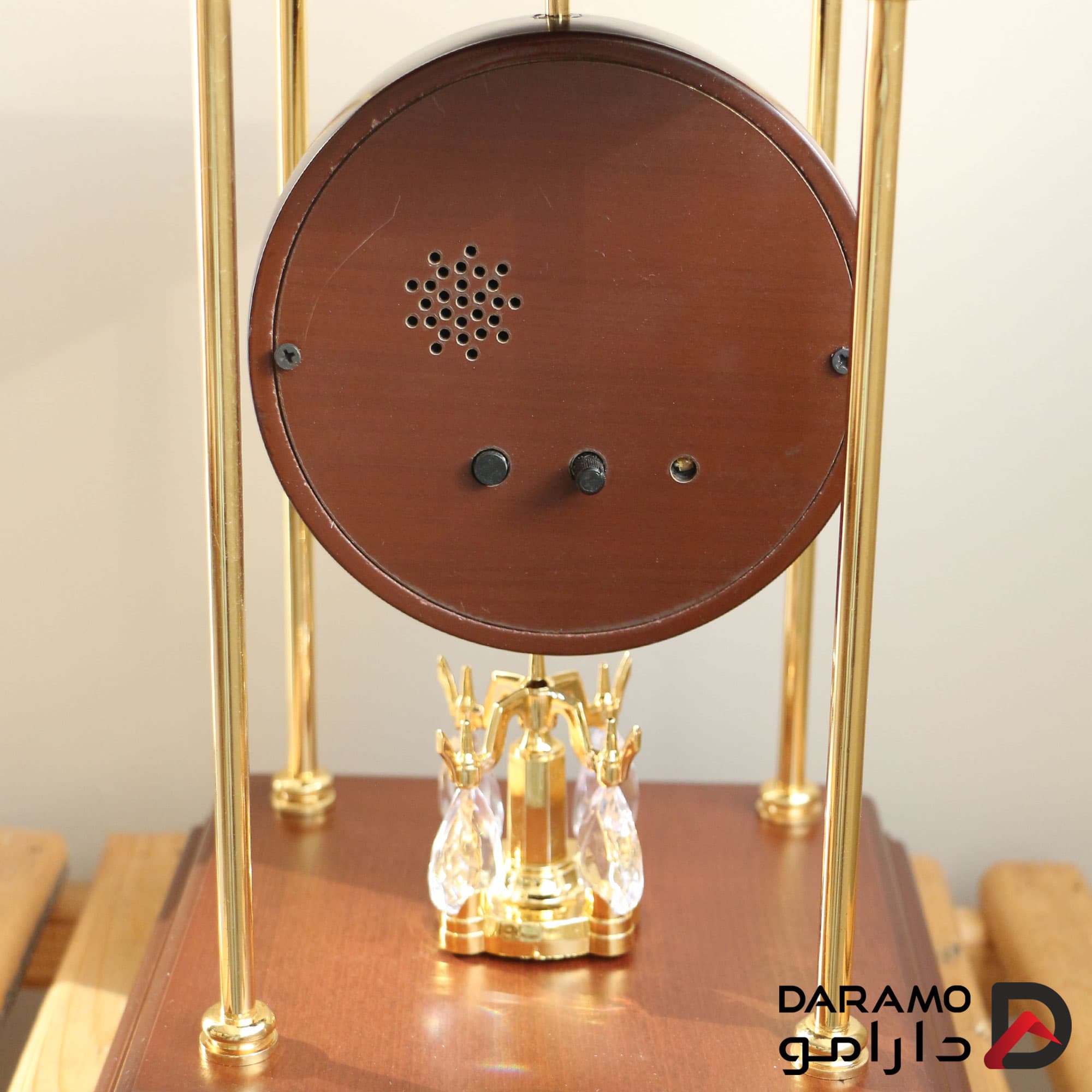 ساعت رومیزی آرتمیس مدل 1026 قهوه‌ای روشن طلایی — تصویر ۱۰