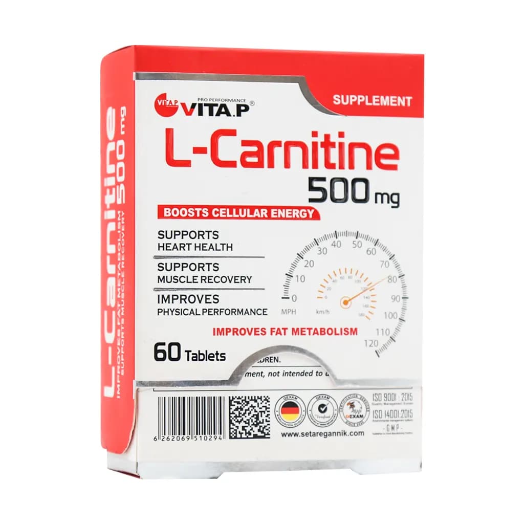 قرص ال کارنیتین 500 میلی گرم ویتاپی 60 عدد Vitap L Carnitine 500mg 60 Tablets