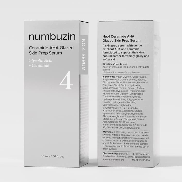 سرم سرامید لایه بردار و آبرسان شماره 4 نامبوزین / Numbuzin No.4 Ceramide AHA Glazed Skin Prep Serum — تصویر ۲