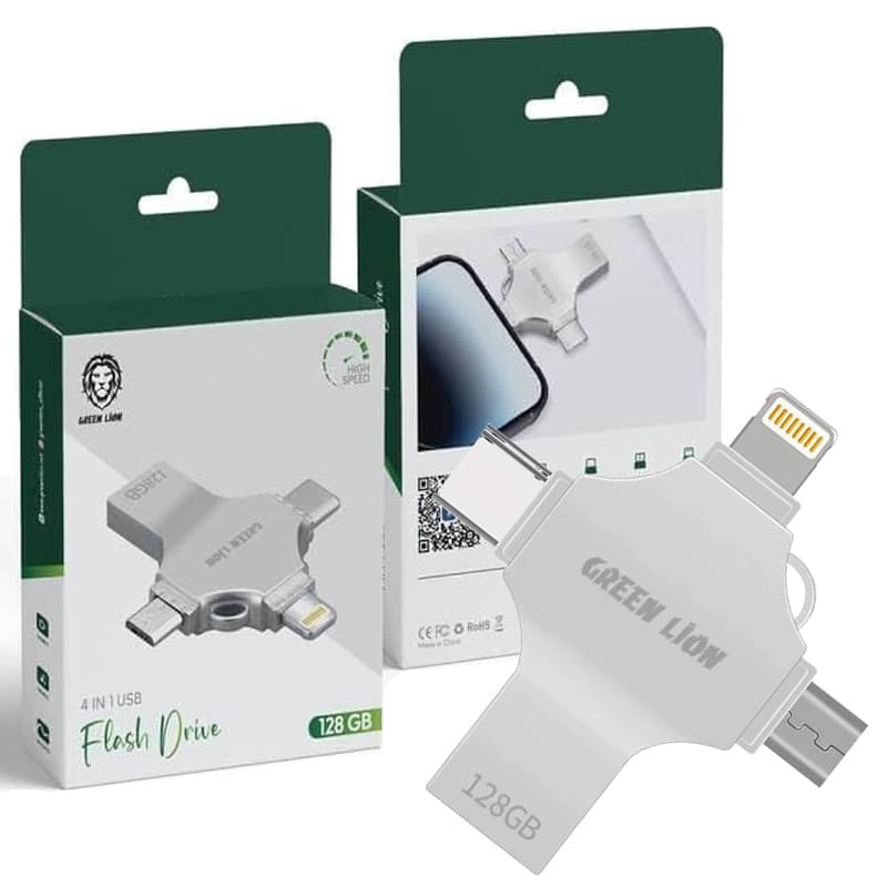 فلش 128 گیگ Green lion 4 in 1 USB3 4 پورت — تصویر ۹