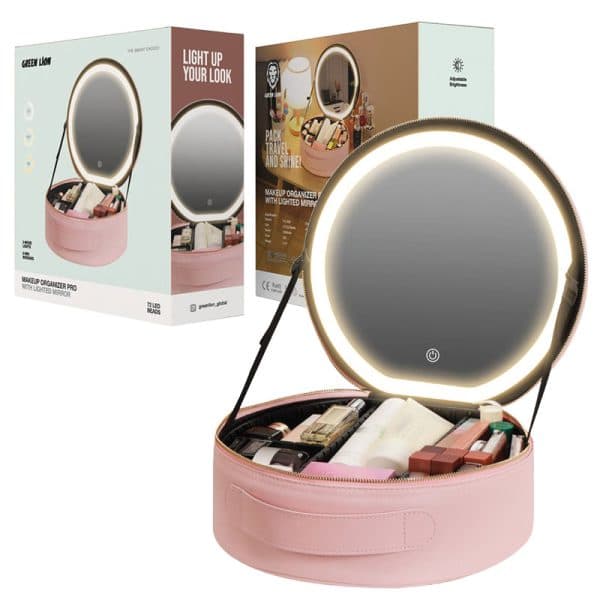 باکس لوازم آرایشی دارای آینه 4k چراغ دار Green Lion Makeup Organizer Pro — تصویر ۷