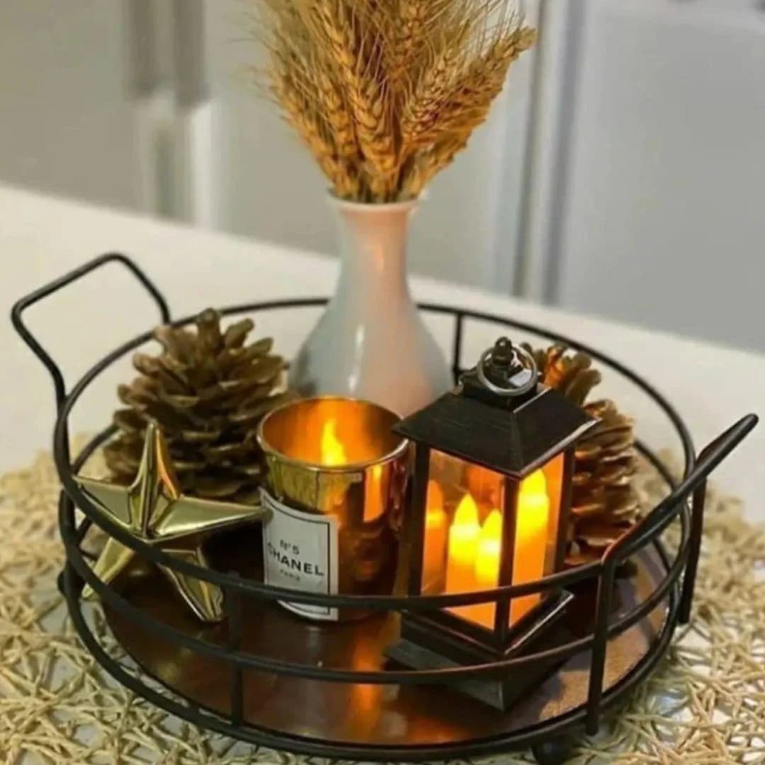 سینی فلزی گرد کف چوب — تصویر ۶