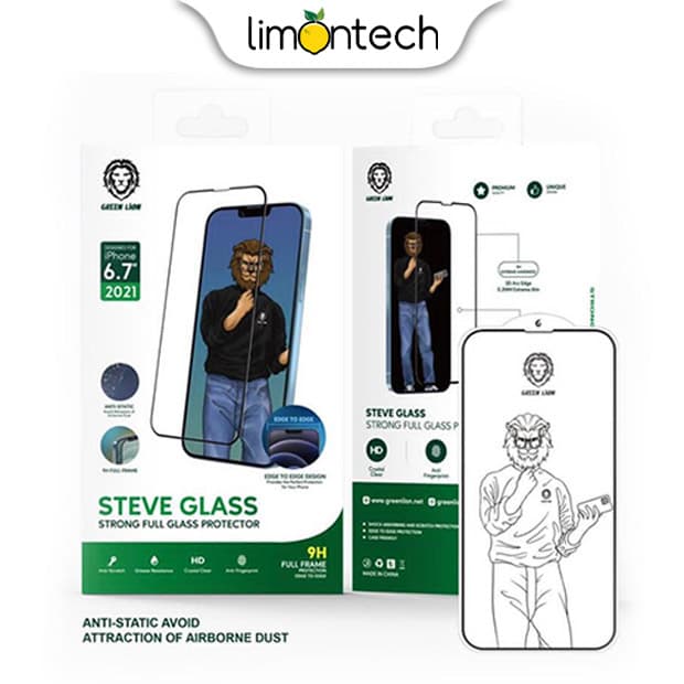 گلس استیو گرین Green Steve 9H glass مناسب برای آیفون 12/12Pro