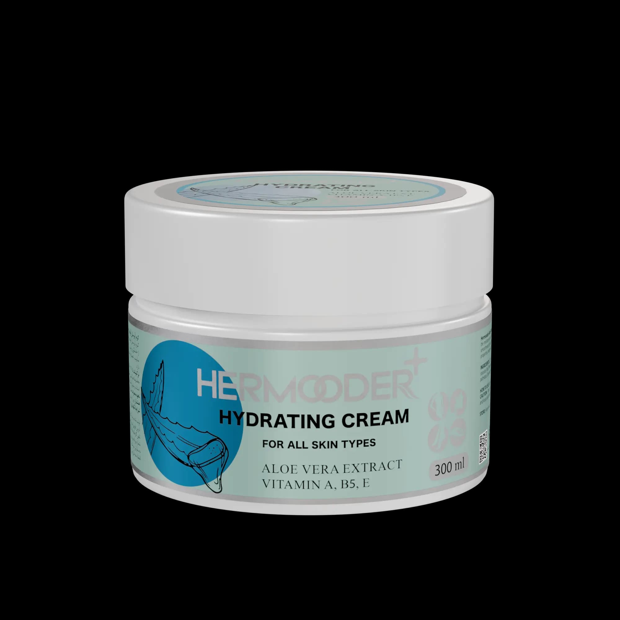 کرم آبرسان کاسه ای انواع پوست هرمودر 300mlhermooder for all skin types hydrating cream