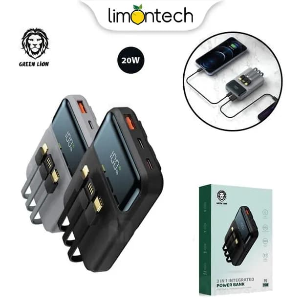 پاوربانک 3 در 1 گرین لاین مدل 3in1 INTEGRATED 20W ظرفیت 10000mAh — تصویر ۱۰