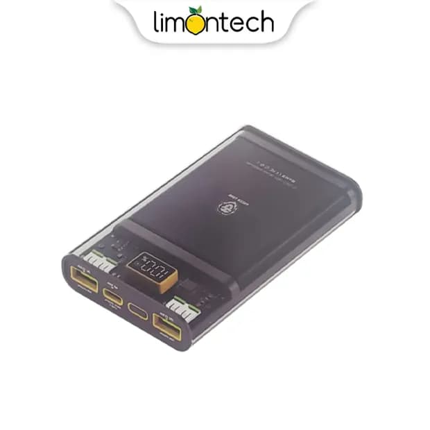 پاوربانک شفاف گرین مدل Super Fast Transparent ظرفیت 10000mAh — تصویر ۳