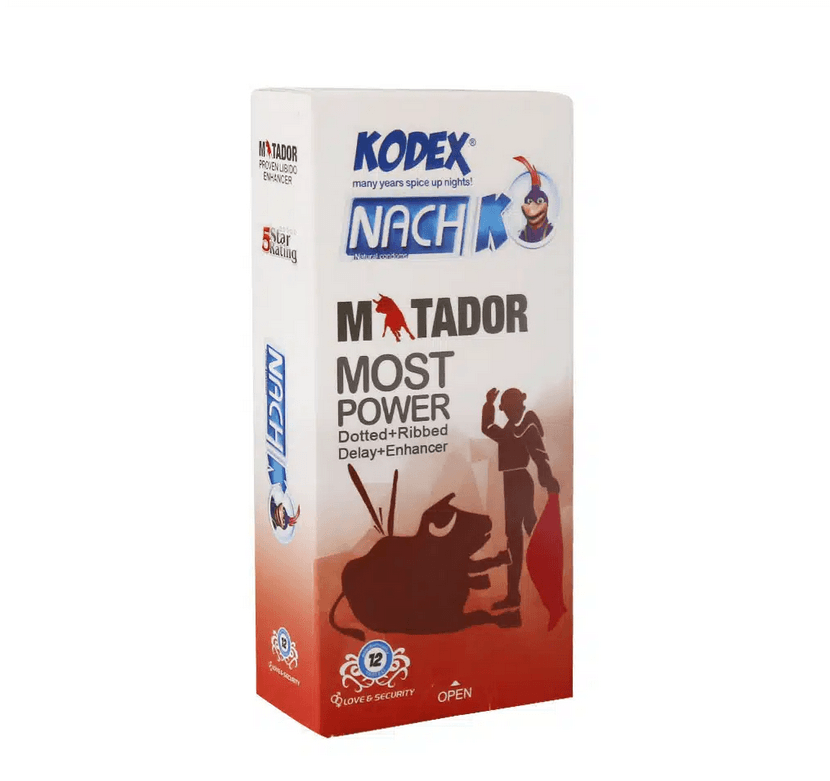 کاندوم خاردار و حلقوی کدکس مدل Matador بسته 12 عددی Kodex Matador Most Power Condom 12 Pcs — تصویر ۲