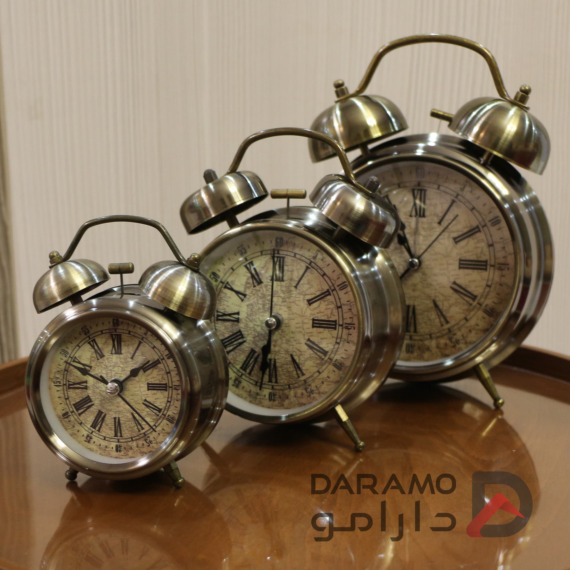 ساعت رومیزی آبکاری زنگ دار برند لاولی رنگ تیتانیوم — تصویر ۱۰