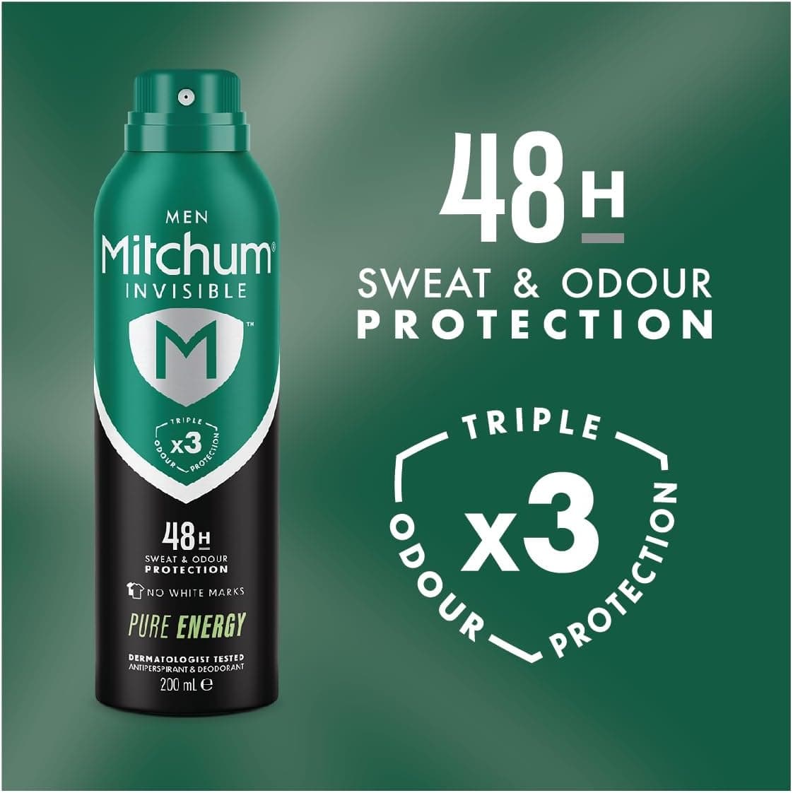 اسپری ضدتعریق مردانه میچام Mitchum Invisible Pure Energy حجم 200 میل — تصویر ۳