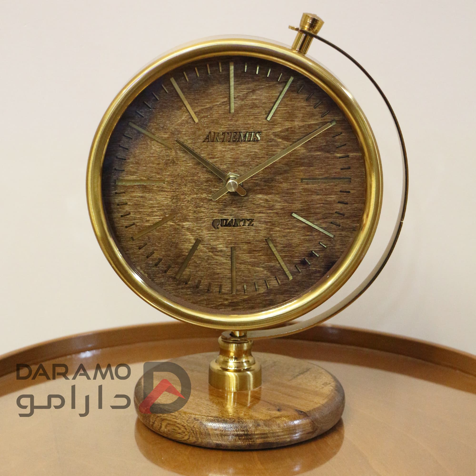 ساعت رومیزی آرتمیس 30310 طلایی — تصویر ۸