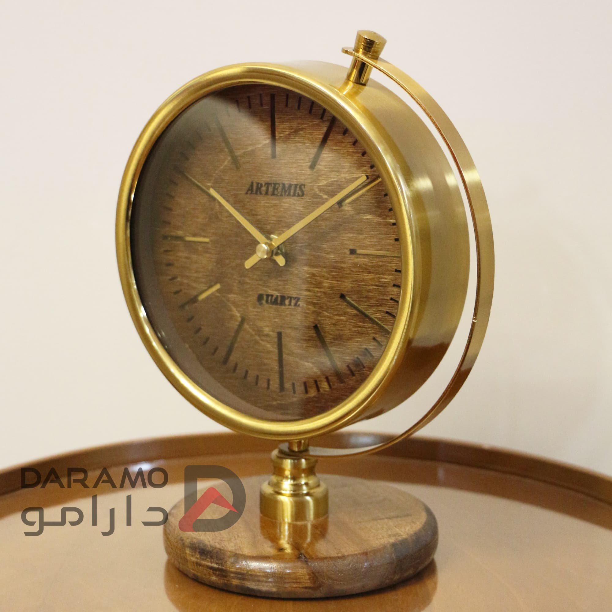 ساعت رومیزی آرتمیس 30310 طلایی — تصویر ۲