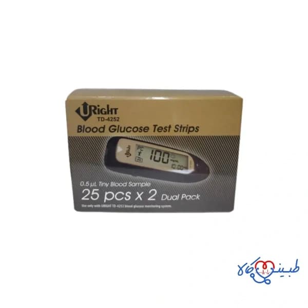 نوار تست قند خون یورایت طلایی Uright TD-4252 بسته 50 عددی