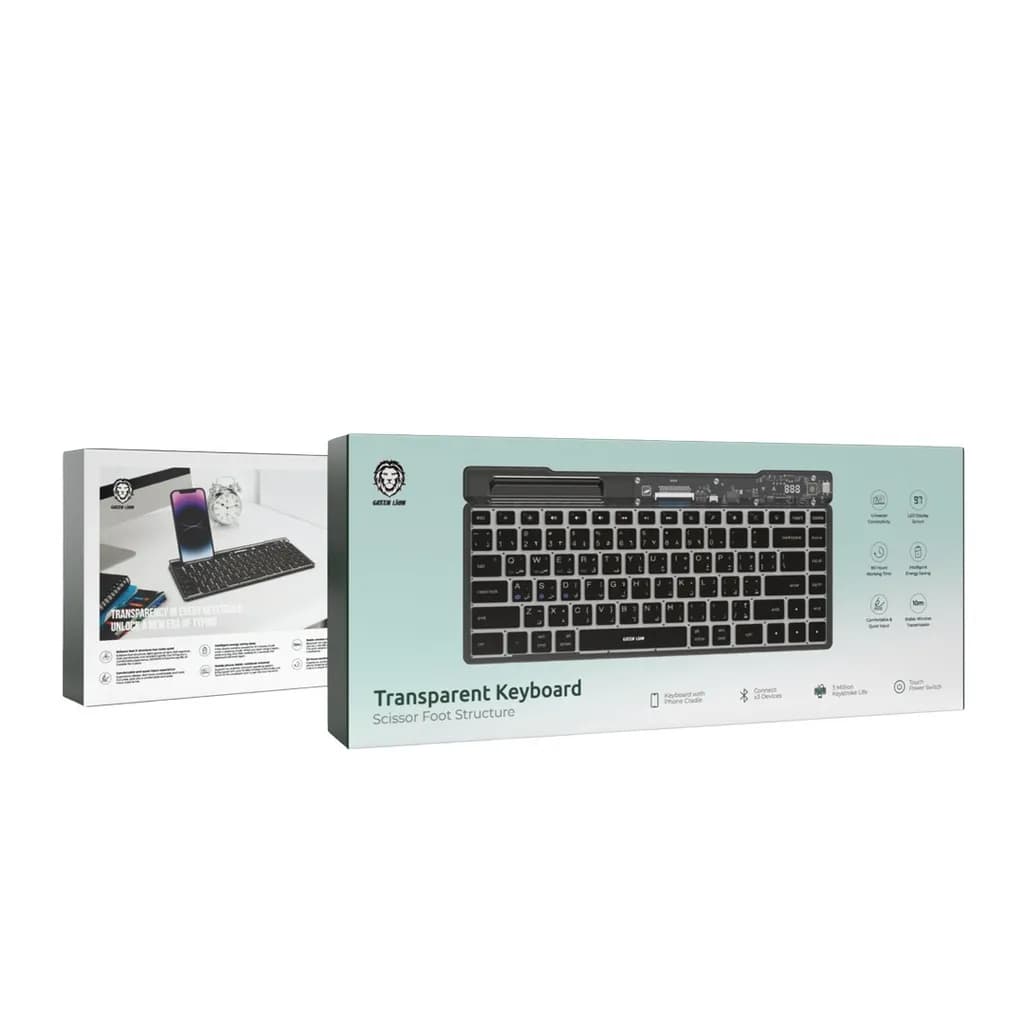 کیبورد شفاف گرین لاین Green Lion Transparent Keyboard — تصویر ۴
