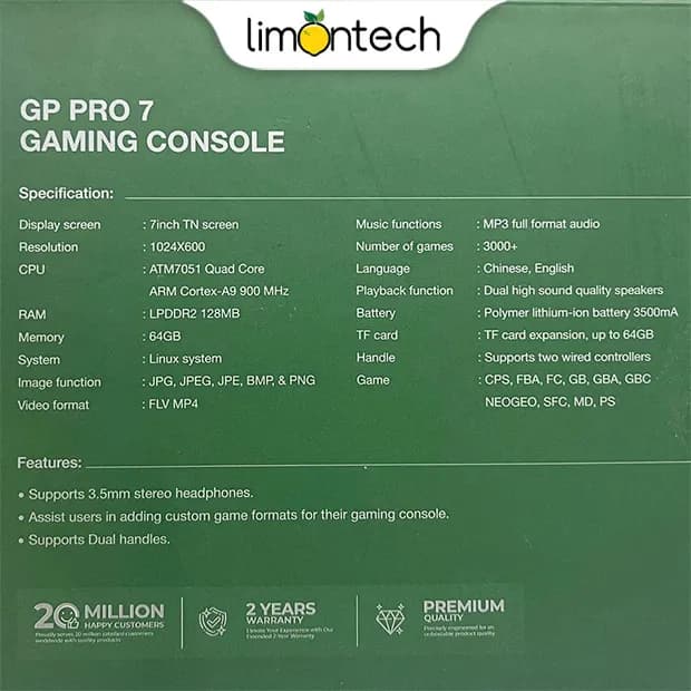 کنسول بازی دستی گرین لاین مدل Green Lion GP PRO 7 — تصویر ۷