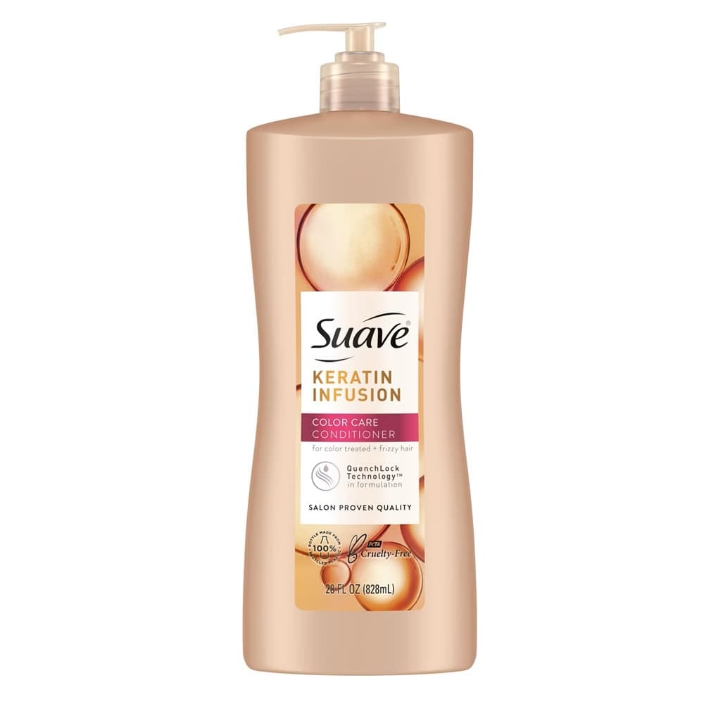 نرمکننده موهای رنگشده و وزدار حاوی کراتین سوآو Suave Keratin Infusion Color Care حجم 825 میل