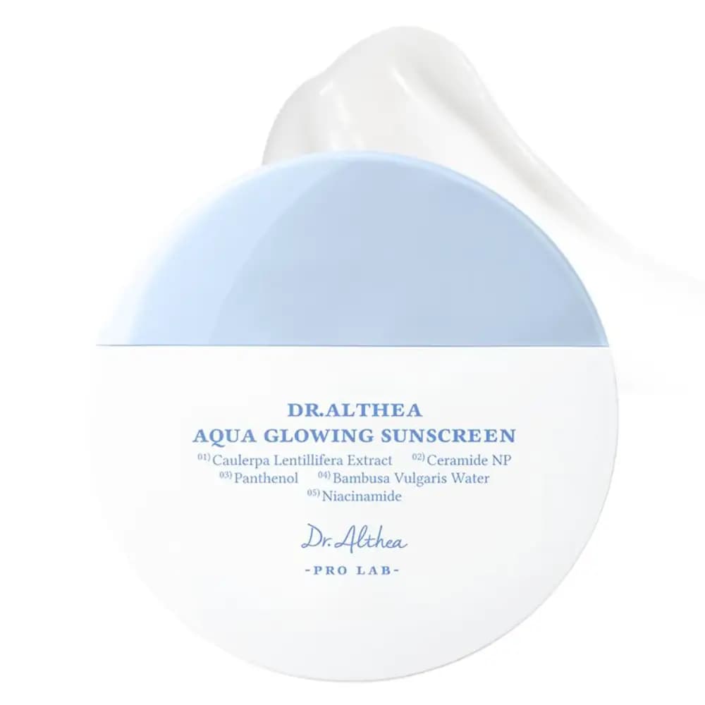 ضدآفتاب آبرسان و درخشان‌کننده دکتر آلتیا Dr. Althea Aqua Glowing SPF50 حجم 45 میل — تصویر ۹