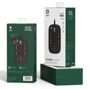 چندراهی و محافظ برق و شارژر گرین لاین مدل GNPS2PDBK توان 3500 وات — تصویر ۴