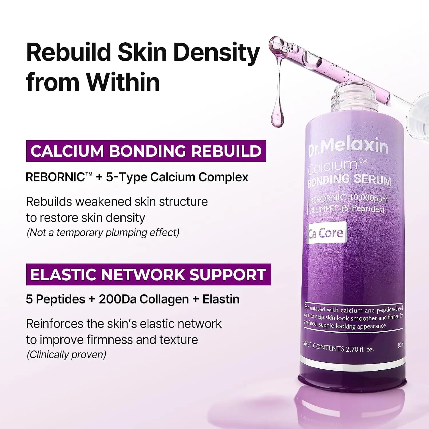 سرم ضد چروک و لیفتینگ دکتر ملاکسین Dr. Melaxin Calcium Bonding حاوی REBORNIC و کلسیم حجم 50 میل — تصویر ۱۲