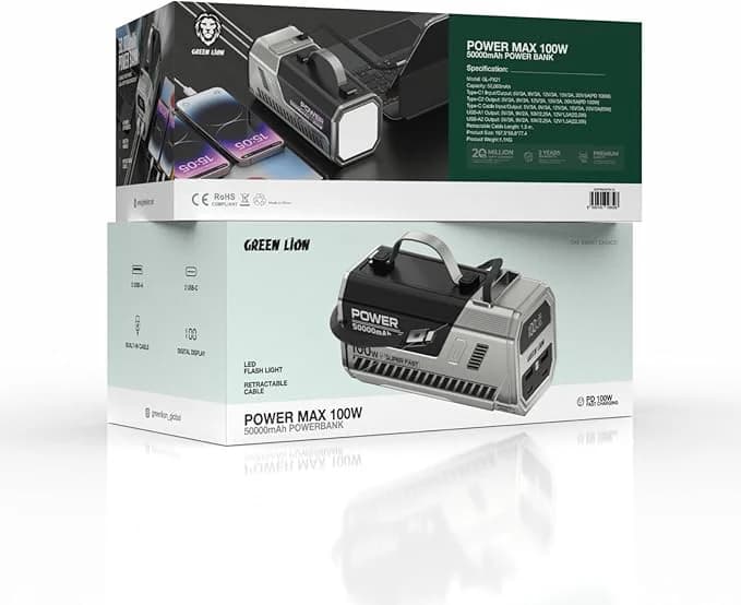 پاور بانک پاور مکس 50000 میلی‌آمپر گرین لاین POWER MAX 50000MAH — تصویر ۲