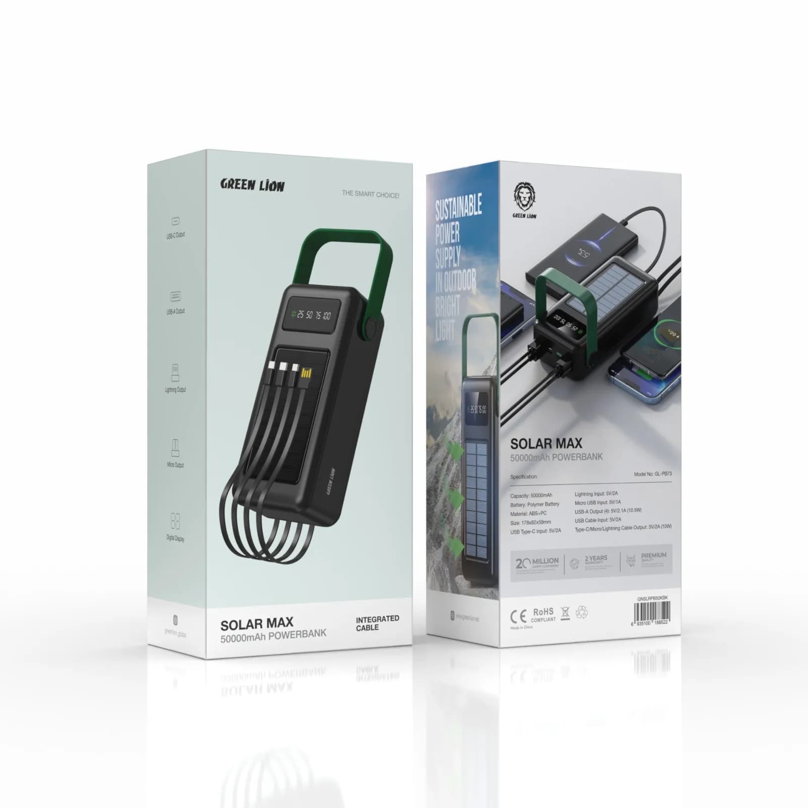 پاوربانک سولار مکس 50 هزار گرین لاین Green Solar Max 50000mAh Power Bank — تصویر ۶