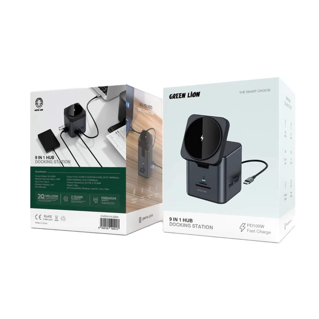 هاب و شارژر 9 در 1 گرین لاین 9In1 Hub Docking Station
