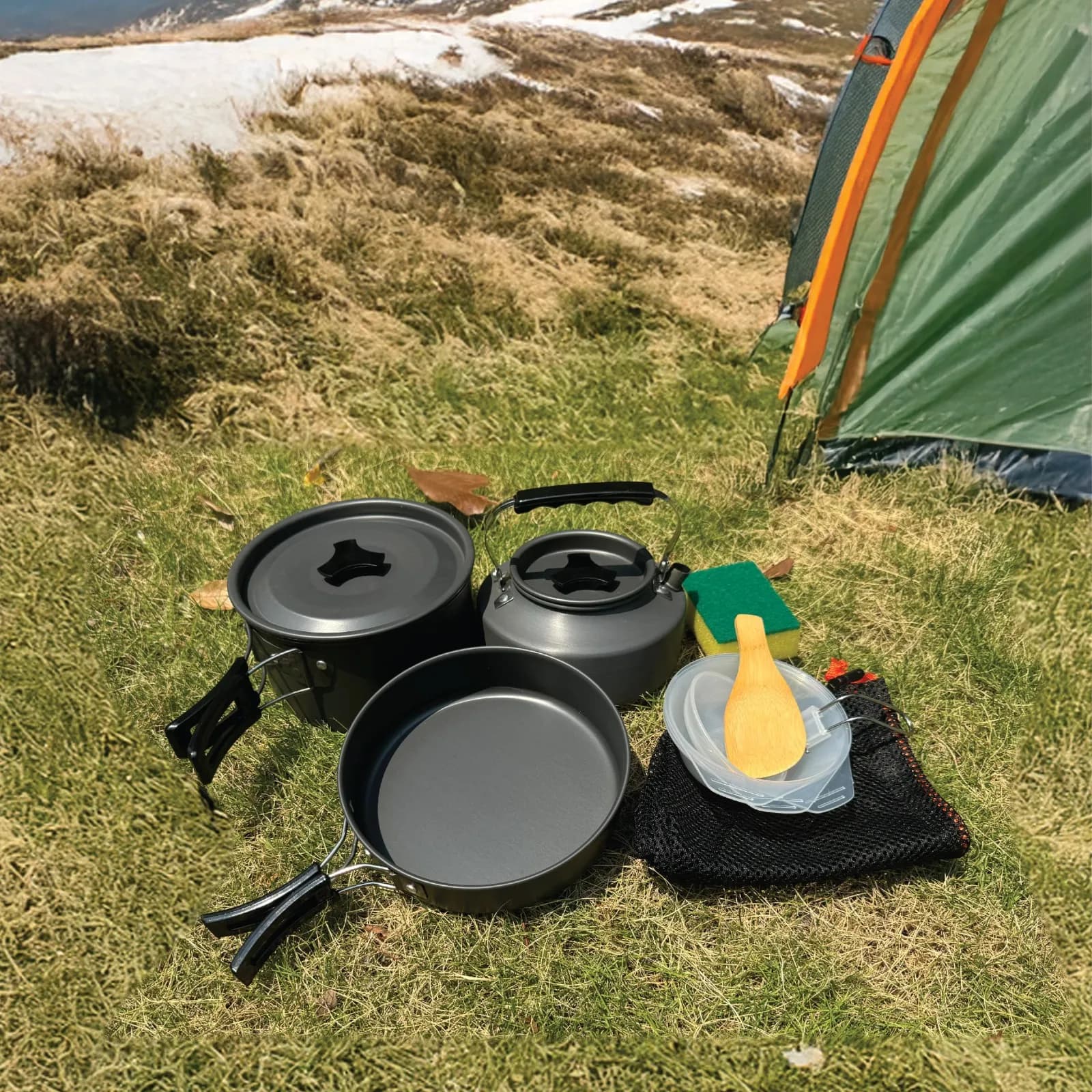 ست ظروف کمپینگ 7 در 1 گرین لاین green lion 7 in 1 camping cookware set — تصویر ۱۰
