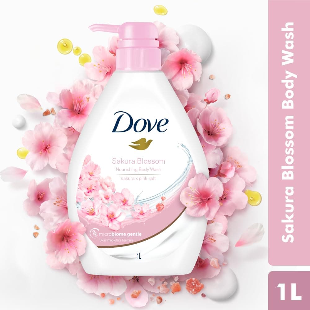 شامپو بدن مرطوبکننده شکوفه گیلاس و نمک صورتی هیمالیا داو Dove Sakura x Pink Salt حجم 1000 میل — تصویر ۱۰