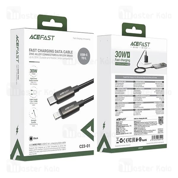 کابل لایتنینگ به Type-C ایس فست ACEFAST C23-01 طول 1.2 متر توان 30 وات — تصویر ۶
