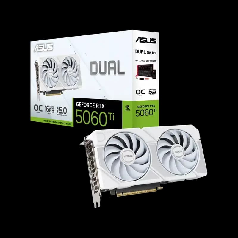 کارت گرافیک ایسوس Dual GeForce RTX5060 Ti 16GB GDDR7 White OC Edition GDDR7