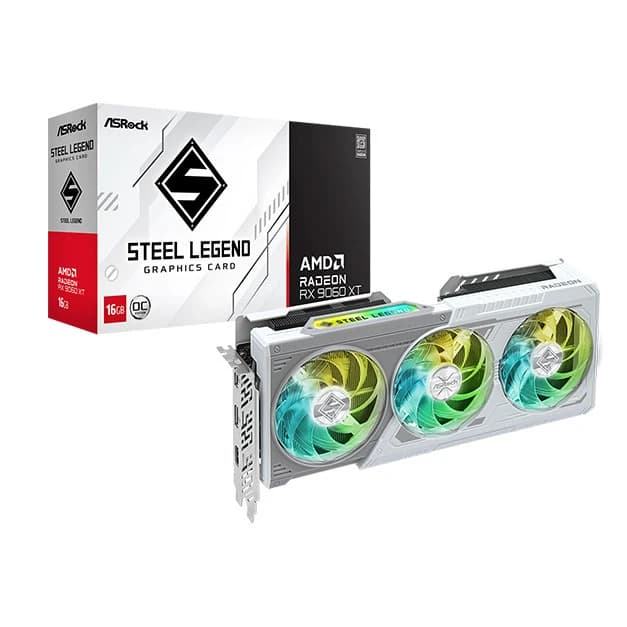 کارت گرافیک ازراک AMD Radeon RX9060 XT Steel Legend 16GB OC GDDR6 — تصویر ۴