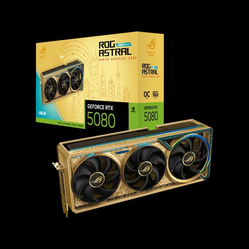 کارت گرافیک ایسوس ROG Astral RTX 5080 Dhahab CORE OC 16G — تصویر ۲