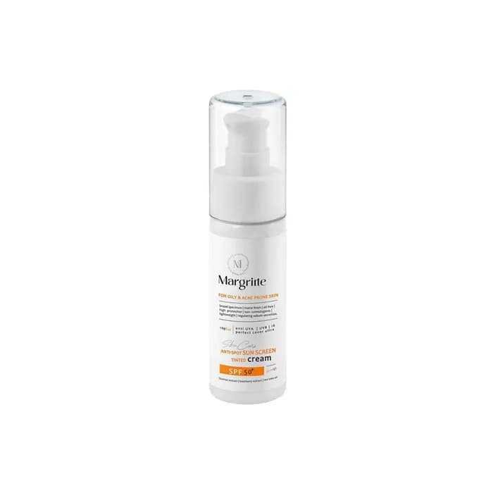 کرم ضد آفتاب رنگی SPF50 پوست چرب و مستعد آکنه مارگریت حجم 50 میل